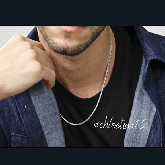 NEW Solid 925 Sterling Silver Franco Square Box Link Chain Necklace 20” - Picture 4 of 12